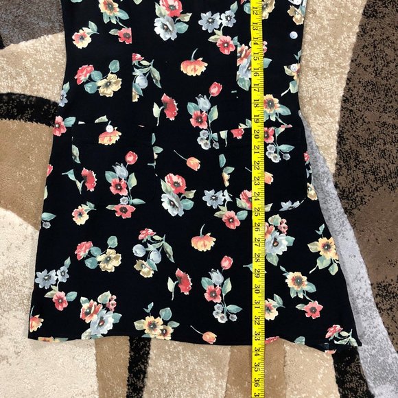 Women’s Black Vintage Floral Print Dress, Size 5/6 - Picture 3 of 7